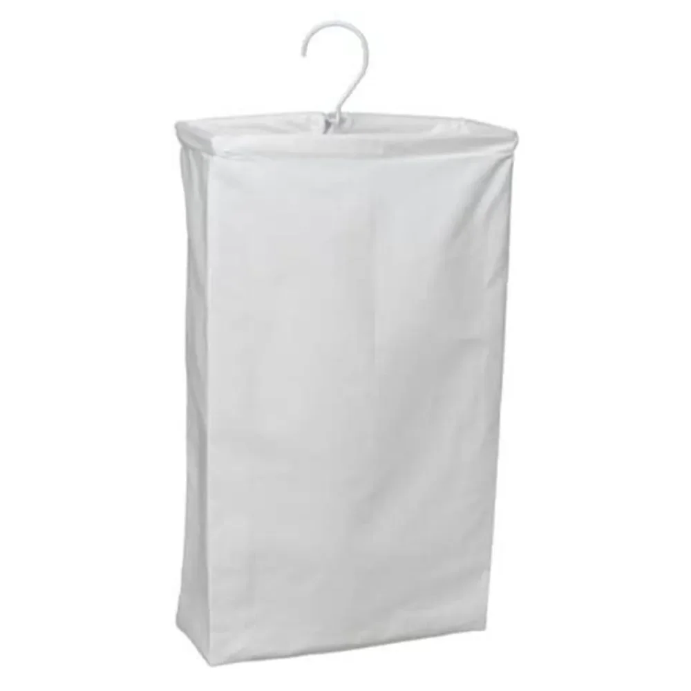 - Hanging Cotton Canvas Laundry Hamper Bag | White, 6" x 16" x 27" (Length… - Picture 8 of 12